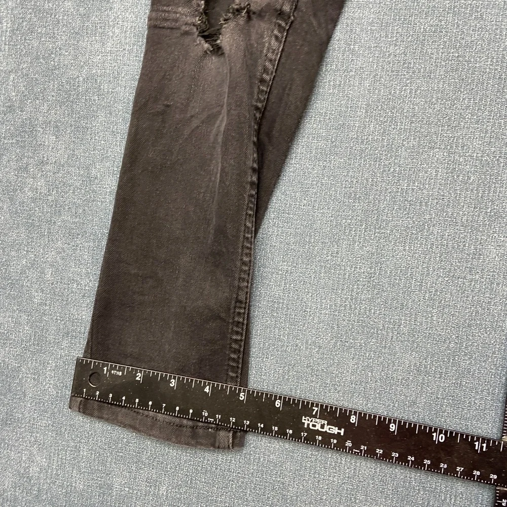 Levi's 511 Slim Fit Jeans Boys 7 Black Dark Wash Adjustable Waist Distressed.